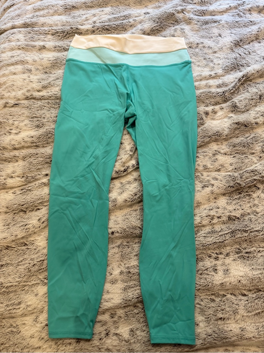 JoyLab Teal Leggings with Cream Waistband